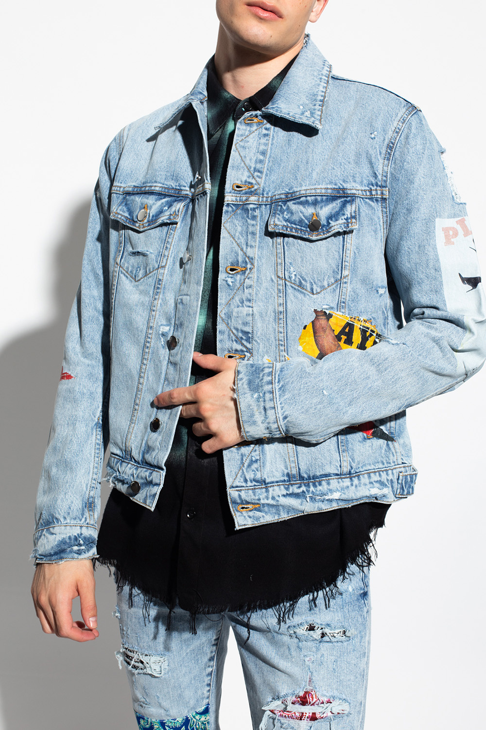 Amiri distressed deals denim jacket